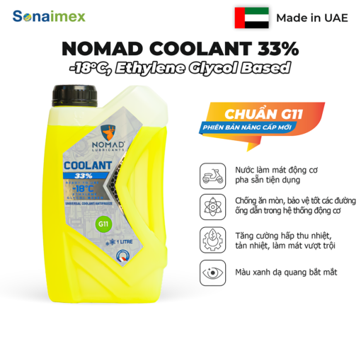 Nước làm mát động cơ xe máy, ô tô Nomad Coolant 1L