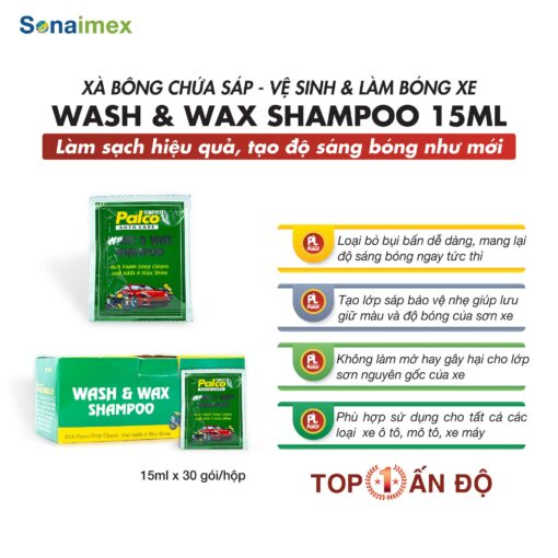 Nước rửa xe ô tô, xe máy chứa sáp làm bóng Palco Wash & Wax Shampoo