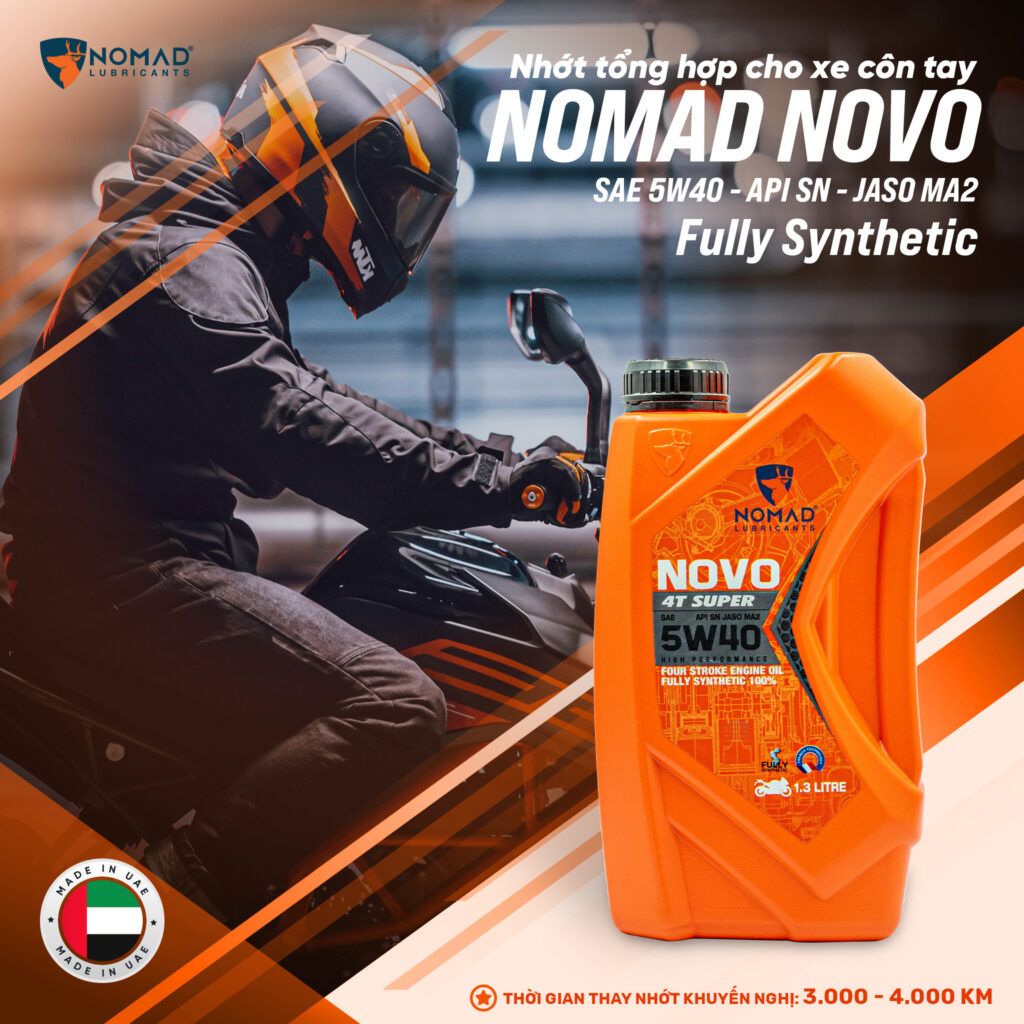 Nhớt xe côn tay tổng hợp toàn phần Nomad Novo 4T Super 1.3L