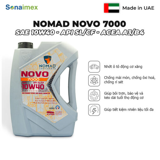 Dầu nhớt ô tô động cơ xăng Nomad Novo 7000