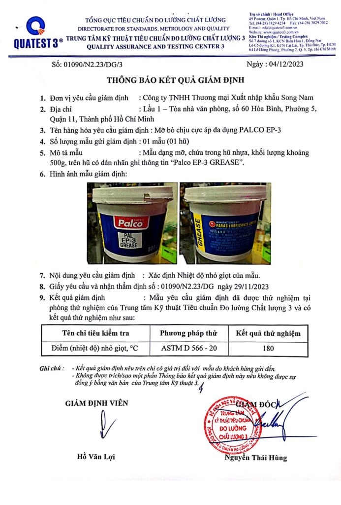 Mỡ bò chịu cực áp Palco EP3 nhập khẩu Ấn Độ. Mỡ bò công nghiệp đa dụng chất lượng cao
