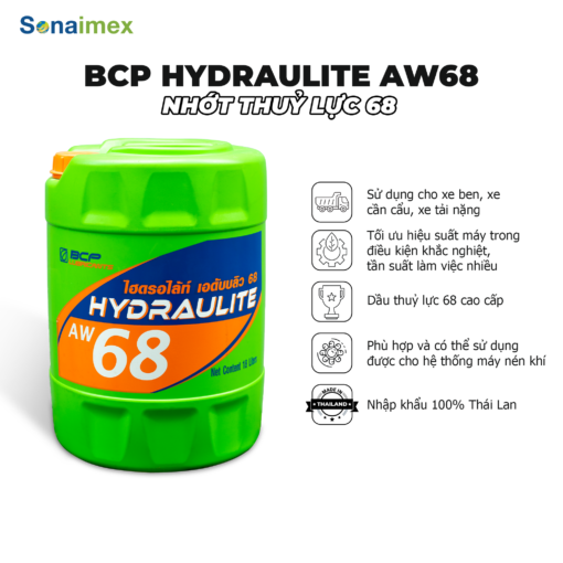 Dầu thuỷ lực BCP HYDRAULITE AW68 Thái Lan