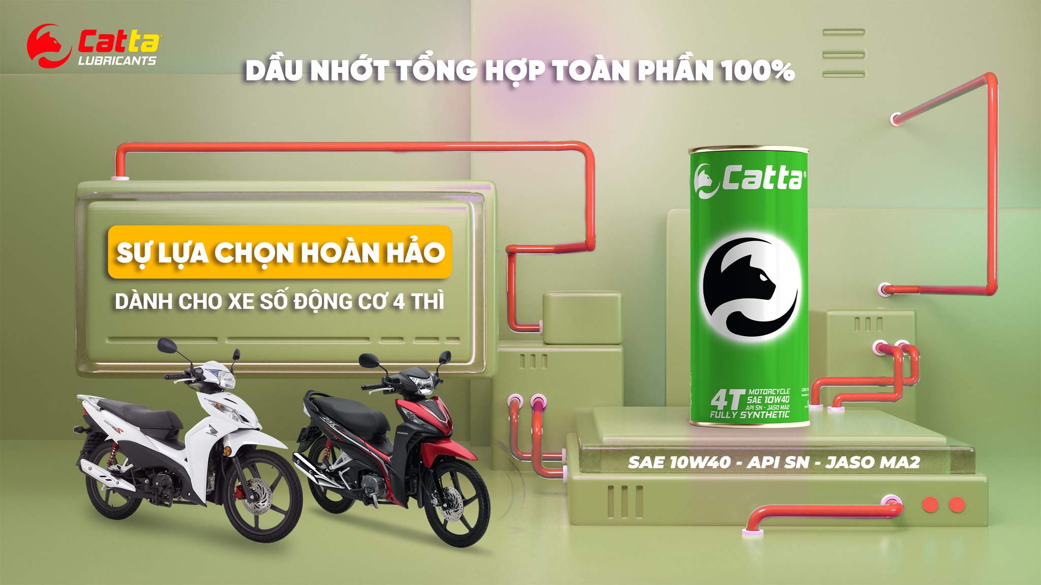 Dầu nhớt tổng hợp toàn phần dành cho xe số CATTA