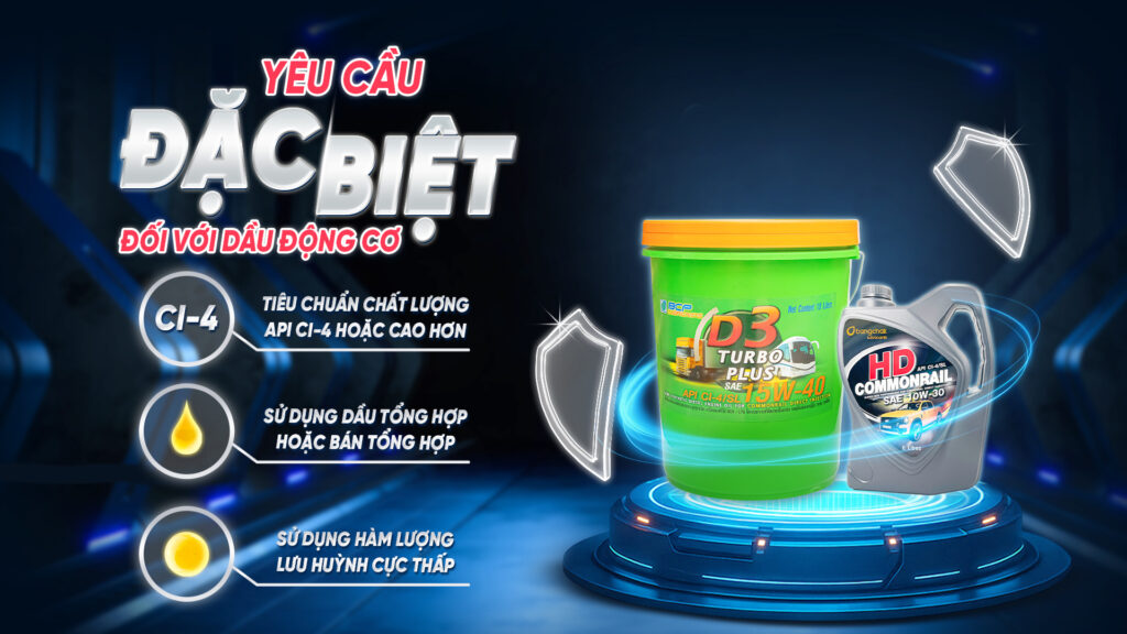 Yêu cầu đối với dầu động cơ
