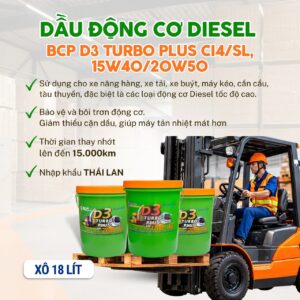 Dầu động cơ diesel d3 turbo plus 15w40